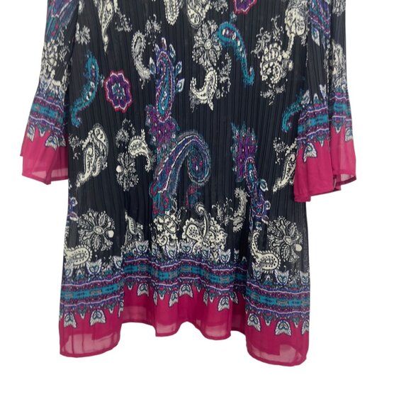 Catherines Womens 2X Paisley Beaded V-Neck Tunic Top 3/4 Bell Sleeves - Picture 10 of 10